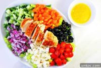 Chopped Chicken Salad Recipe with Fresh Vegetables