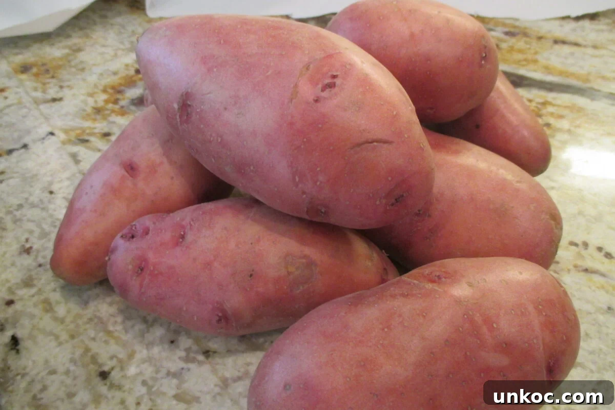 Creamy Red Potato Salad with Herbs and Dijon 4 Red potato on the counter