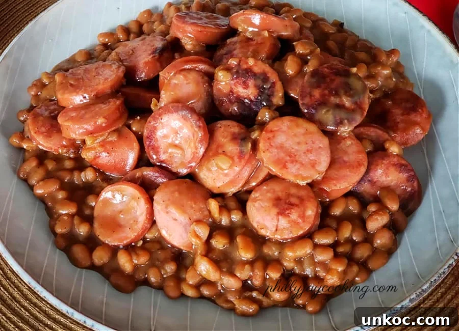 Creamy Stovetop Cheddar Mac and Cheese 6 Bush's Baked Beans & Polska Kielbasa