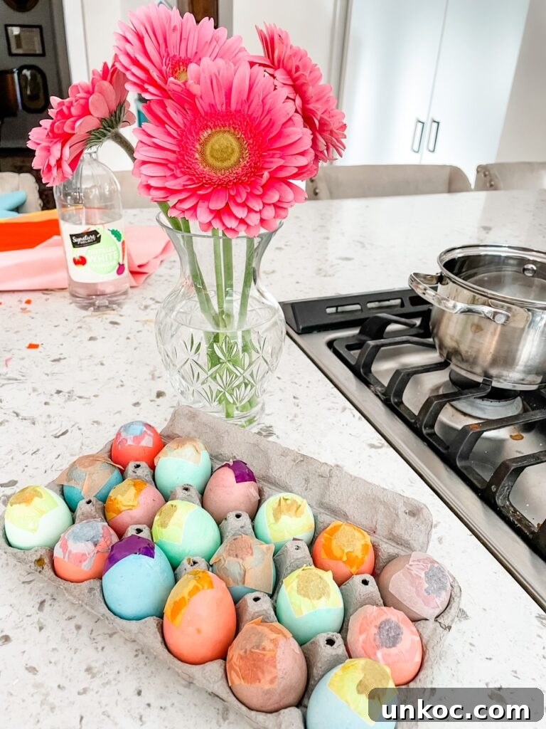DIY Confetti Easter Eggs for Easter Crafts 2 The finished DIY Confetti Easter Eggs in an egg carton