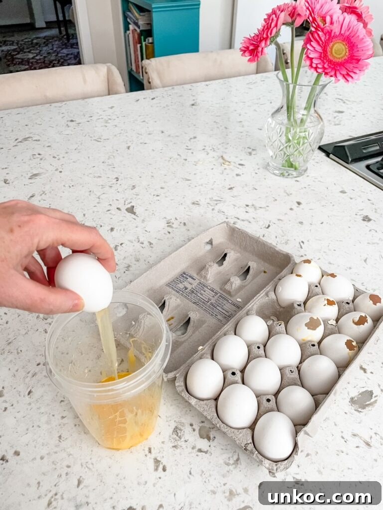 DIY Confetti Easter Eggs for Easter Crafts 5 Separating the eggshells and yolk