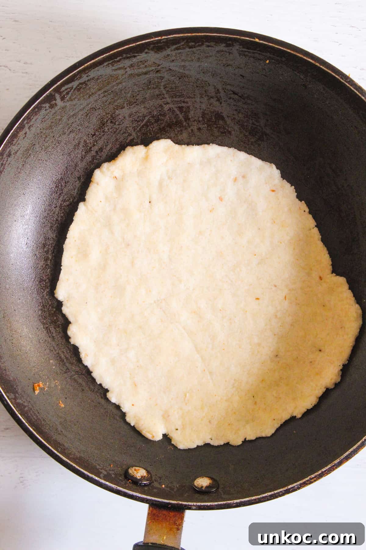 Soft Keto Almond Flour Tortillas That Fold Without Cracking 14 Tortilla on a Slight Hot Skillet