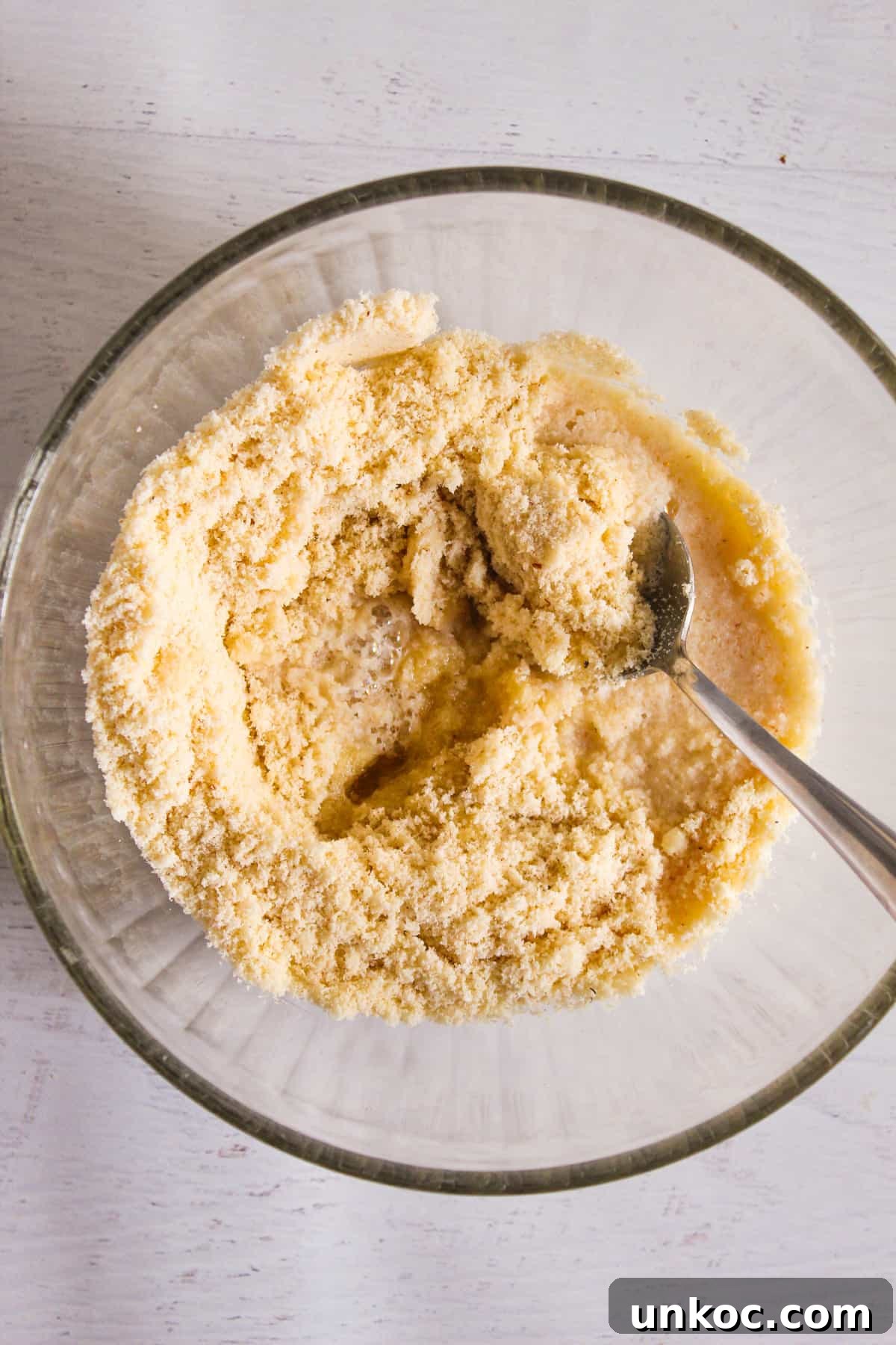 Soft Keto Almond Flour Tortillas That Fold Without Cracking 6 Warm Water and olive oil added to the Bowl of Dry Ingredients