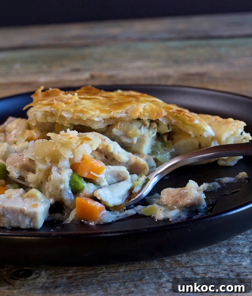 Cast Iron Skillet Chicken Pot Pie with Crispy Golden Crust 9 Top crust