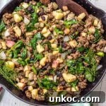 Sausage breakfast skillet with cranberries