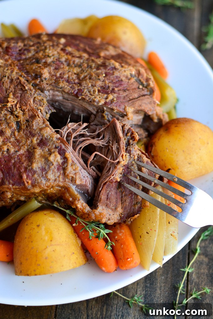 Tender Beef Pot Roast Recipe 3 Seasoned beef pot roast with potatoes and carrots