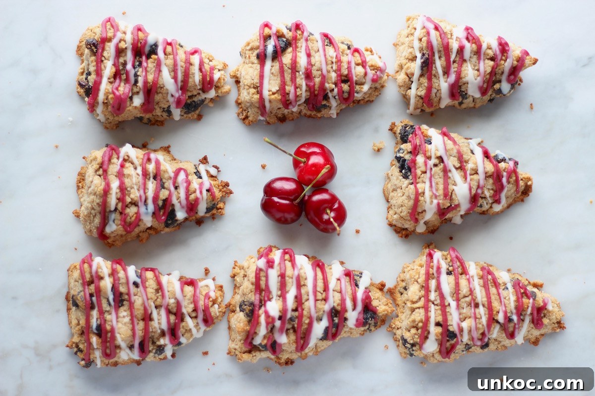 Paleo Frosted Cherry Scones (AIP) - these lovely scones are gluten-free, dairy-free, and egg-free, but have all the taste and texture of traditional scones! SO good! | fedandfulfilled.com