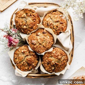 A basket of banana nut muffins.