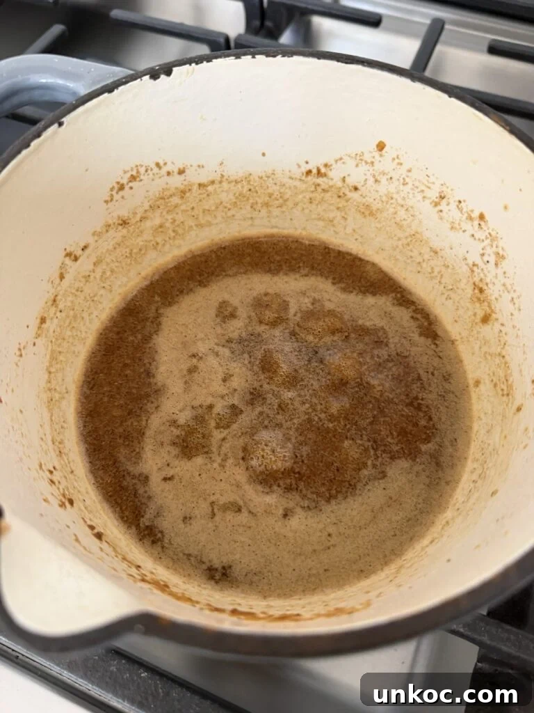 The marinade in a pot