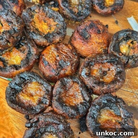 Steakhouse Style Garlic Butter Marinated Grilled Mushrooms
