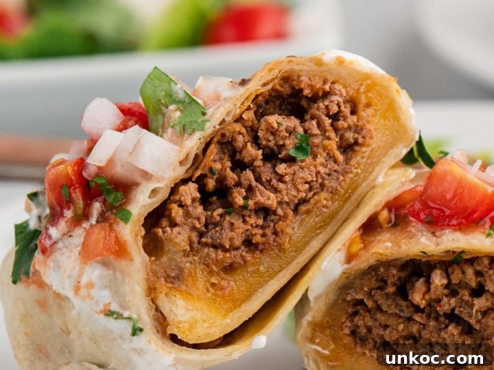 Image for Air Fryer Beef & Bean Chimichangas