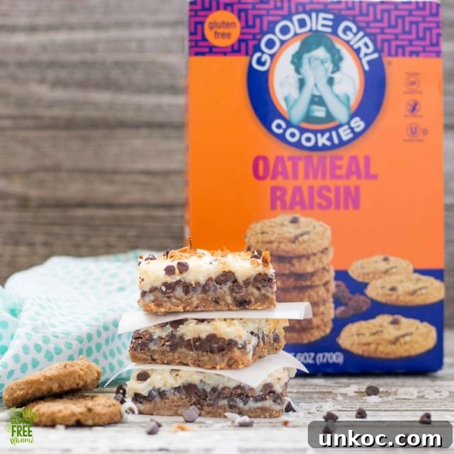 Gluten Free Oatmeal Cookie Magic Bars 3 Goodie Girl Oatmeal Cookies and magic bars