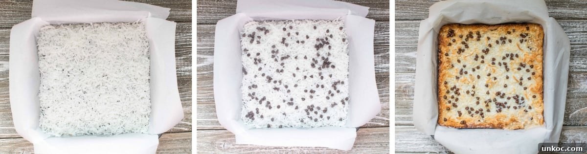 Gluten Free Oatmeal Cookie Magic Bars 5 Steps 3-6 of Oatmeal Cookie Magic Bars