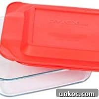 Pyrex 8 Inch Square Baking Dish with Red Lid