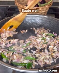 Jaffna Eggplant Chickpea Curry Sri Lankan Brinjal Recipe 21 Saute well with onions and green chilies in a skillet.