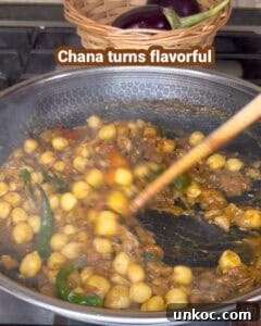 Jaffna Eggplant Chickpea Curry Sri Lankan Brinjal Recipe 32 Spicy Sri Lankan brinjal curry with chickpeas and green chilies in a flavorful sauce.