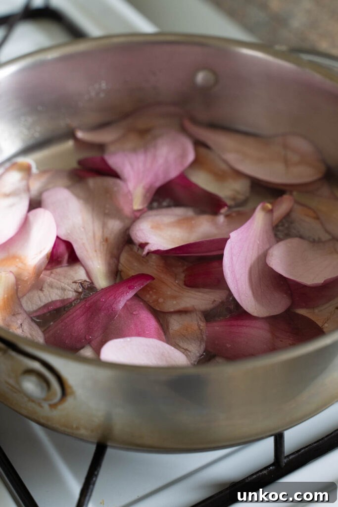 Making simple syrup with fresh flowers