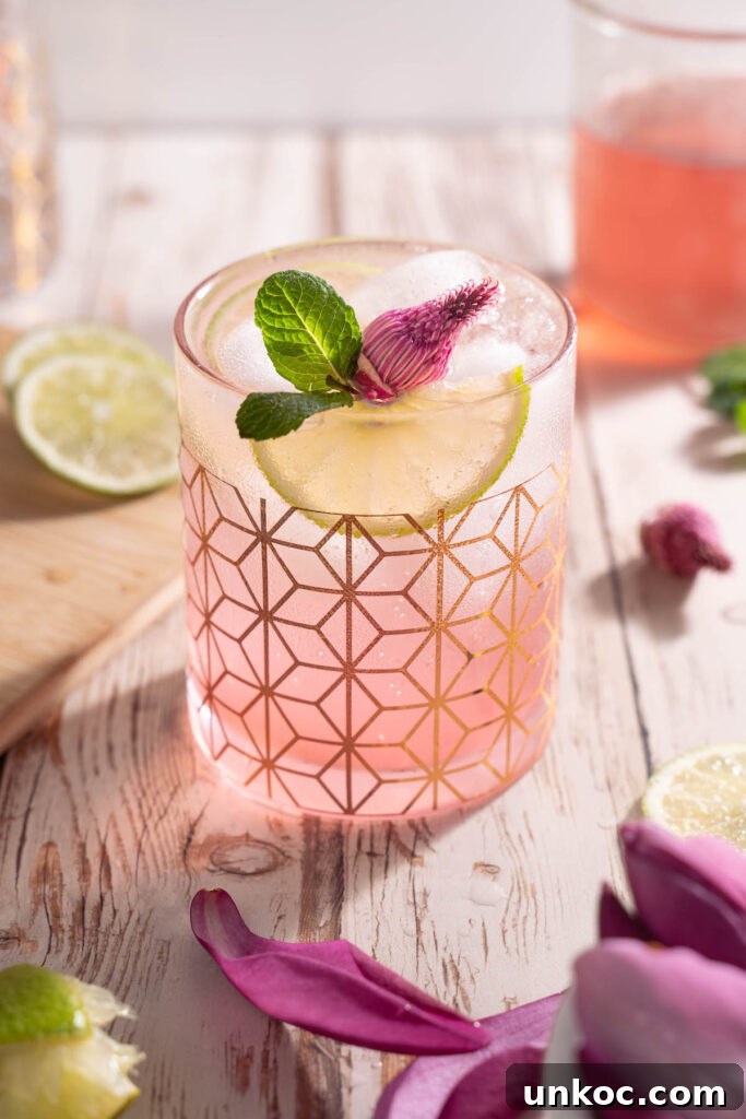 A Moscow Mule made with magnolia flower syrup